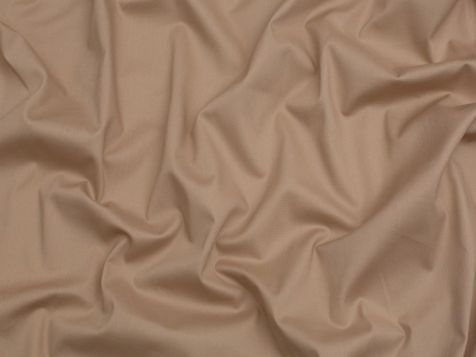 Minerva Core Range Camel Bci Stretch Woven Cotton Poplin Fabric