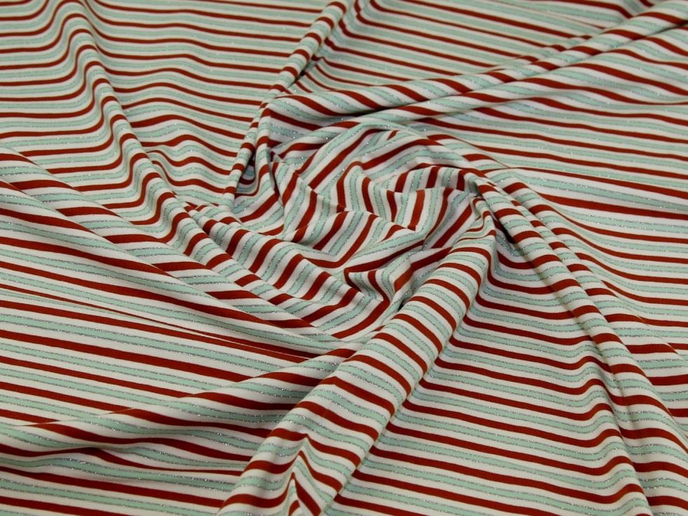 John Louden Mint Lurex Cotton Jersey Stretch Knit Fabric