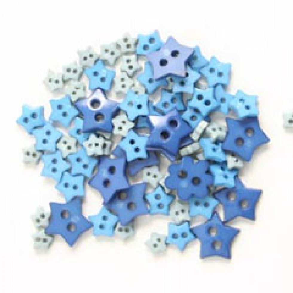 Trimits Star Miniature Buttons (Value Pack of 5) Blue