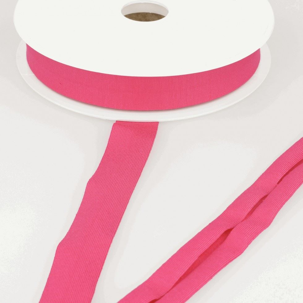 Stephanoise Viscose Jersey Bias Binding Tape Bright Pink
