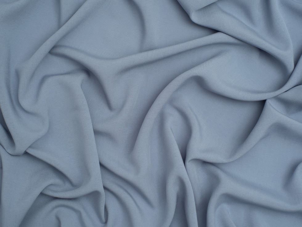 Minerva Core Range Viscose Challis Fabric Chambray Blue