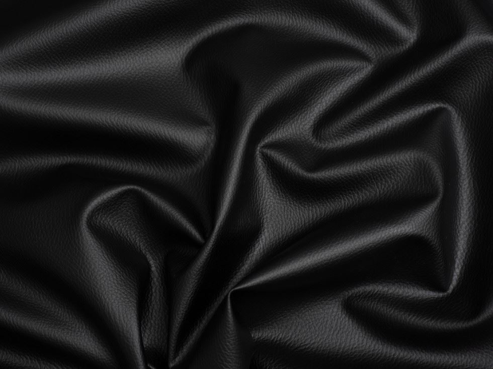 Minerva Core Range Black Textured Faux Leather Fabric