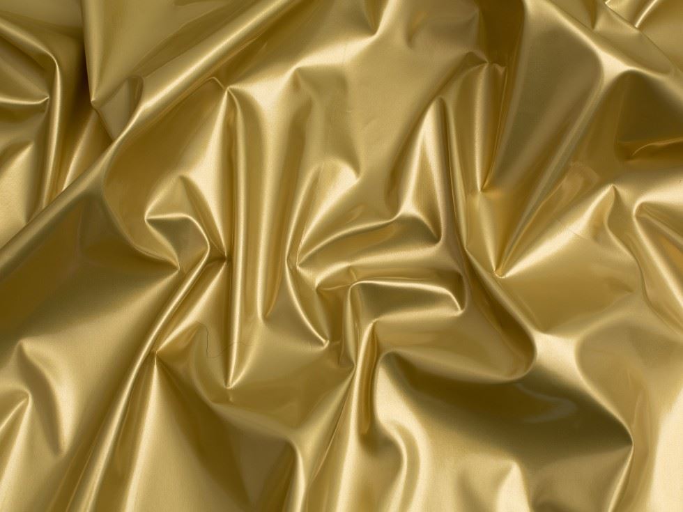 Minerva Core Range Glossy PVC Vinyl Fabric Gold
 