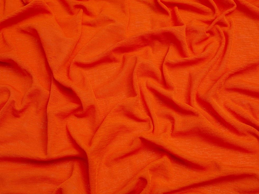 Minerva Core Range Orange Onion Skin Fine Sweater Knit Stretch Fabric