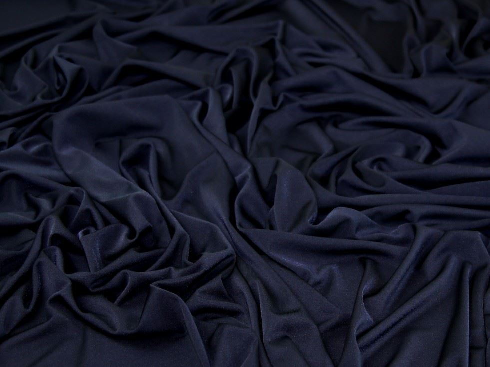 Navy Deadstock Ity Silky Stretch Knit Fabric