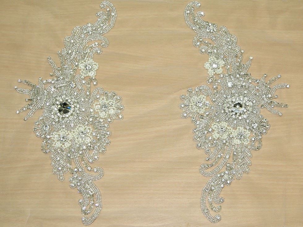 Diamante Crystal Appliques Silver
