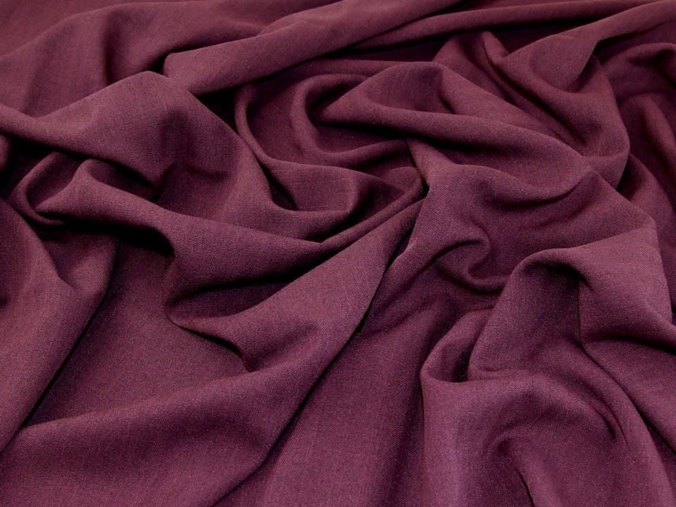 Plum Deadstock Tweed Polyester Suiting Fabric