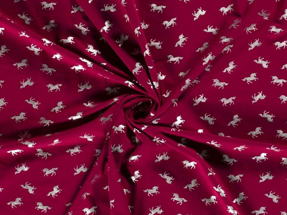 Metallic Cotton Jersey Stretch Knit Fabric Bordeaux
 