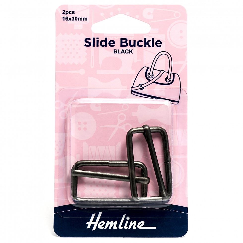 Hemline Black Slide Buckles