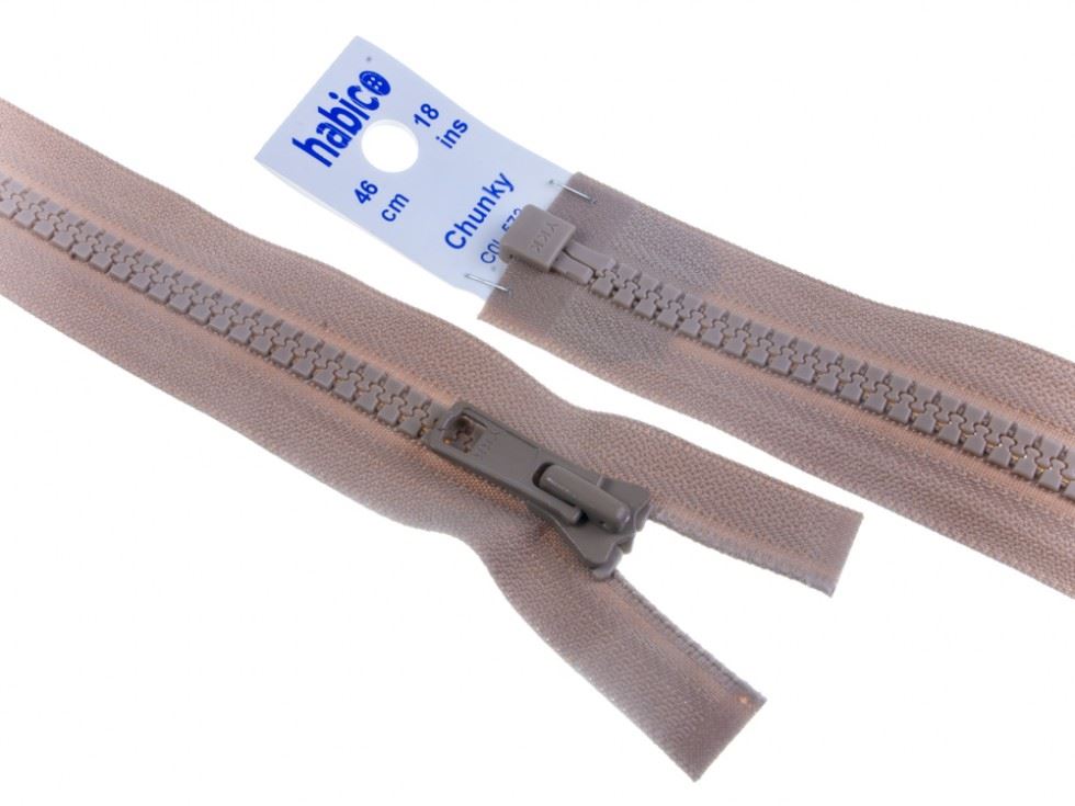 YKK Vislon Chunky Open End Zips Beige