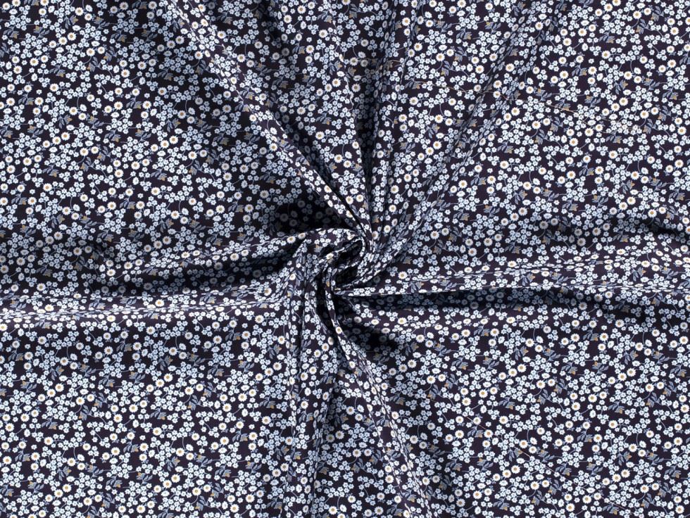 100% Cotton Poplin Fabric Navy
 