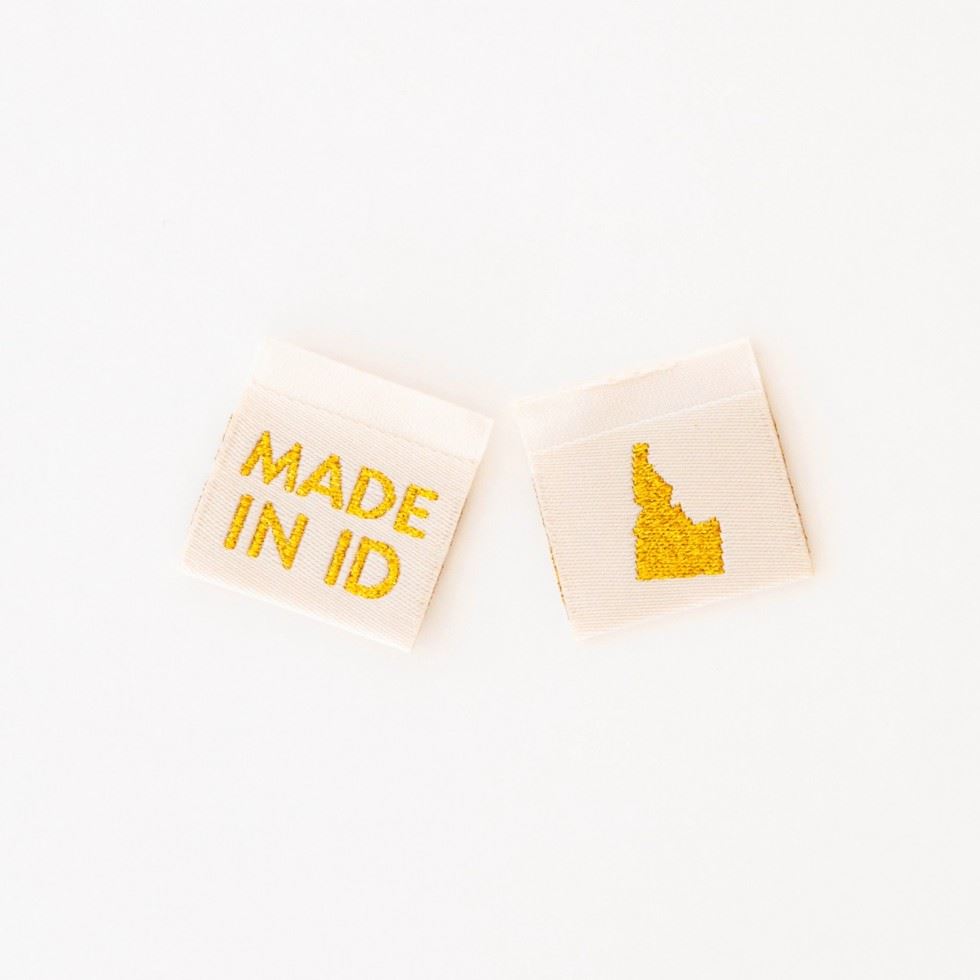 Sarah Hearts Made In My State Gold Woven Labels Idaho
 