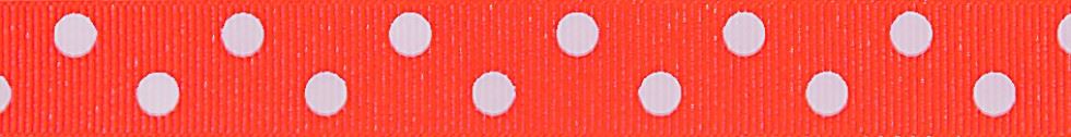 Berisfords Spotty Neon Ribbon Fluorescent Orange
 
