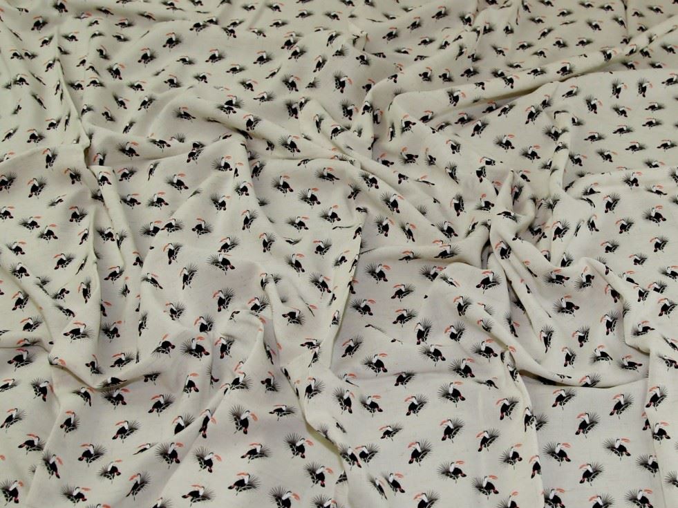 Ecru Linen Viscose Challis Fabric