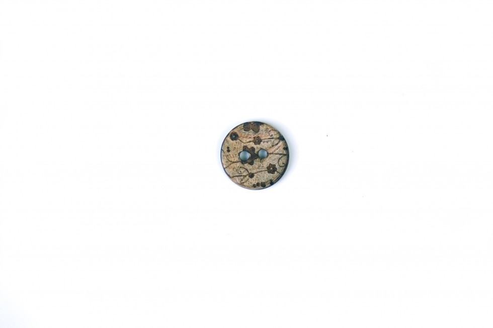Crendon Brown Floral Wood Buttons (Value Pack)