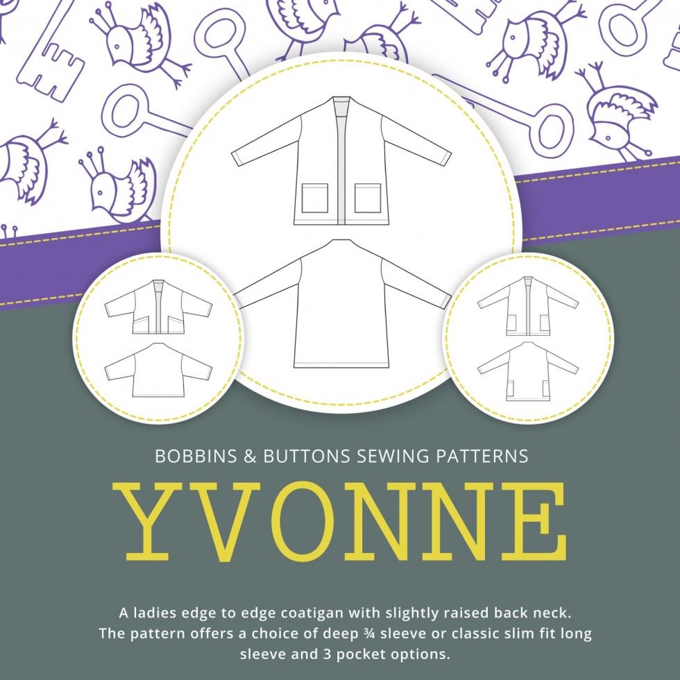 Bobbins and Buttons Paper Sewing Pattern Yvonne Coatigan
 