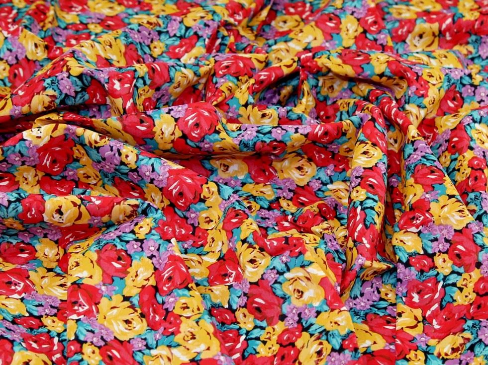 Deadstock Sea Island Cotton Voile Fabric Red Multi
 