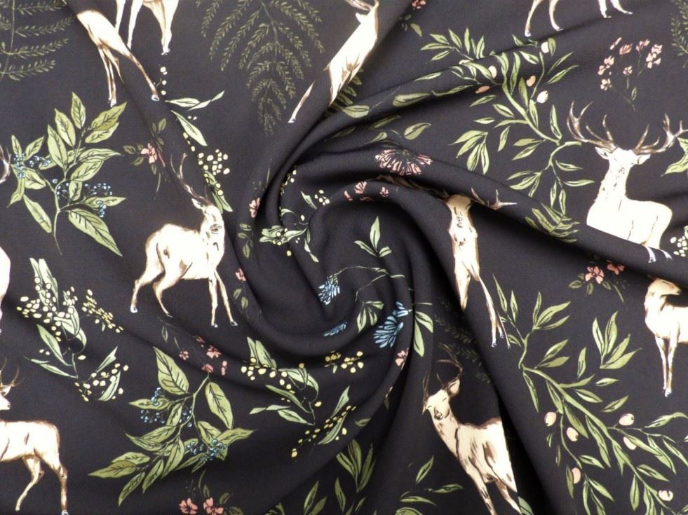Lady Mcelroy Black Lena Crepe Fabric