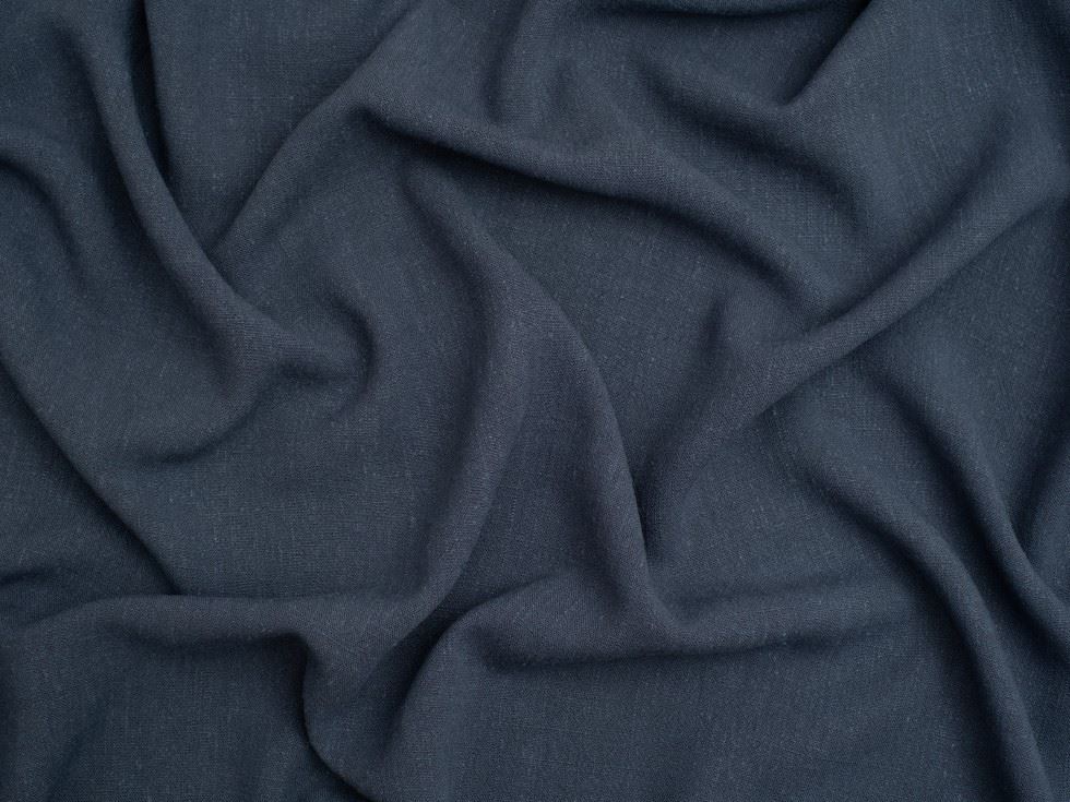 Minerva Core Range Textured Viscose Linen Noil Fabric Jeans Blue
 
