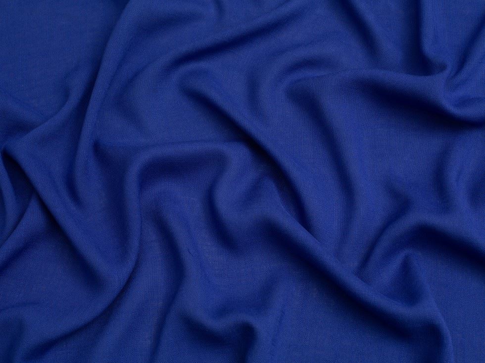Minerva Core Range Stretch Woven Slub Linen Look Viscose Fabric Royal Blue
 