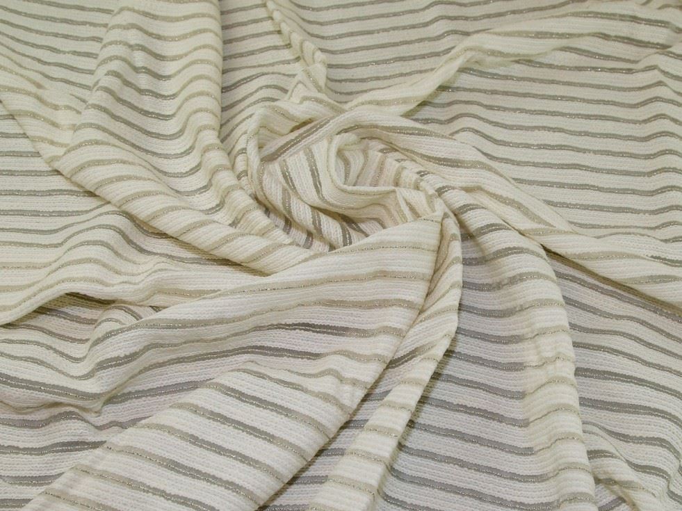 Cream Deadstock Embroidered Organza Fabric