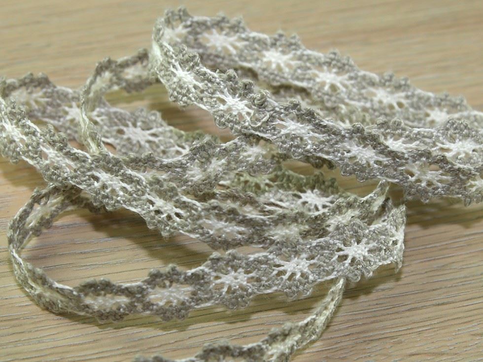 Cotton Lace Trim Ivory & Beige
 