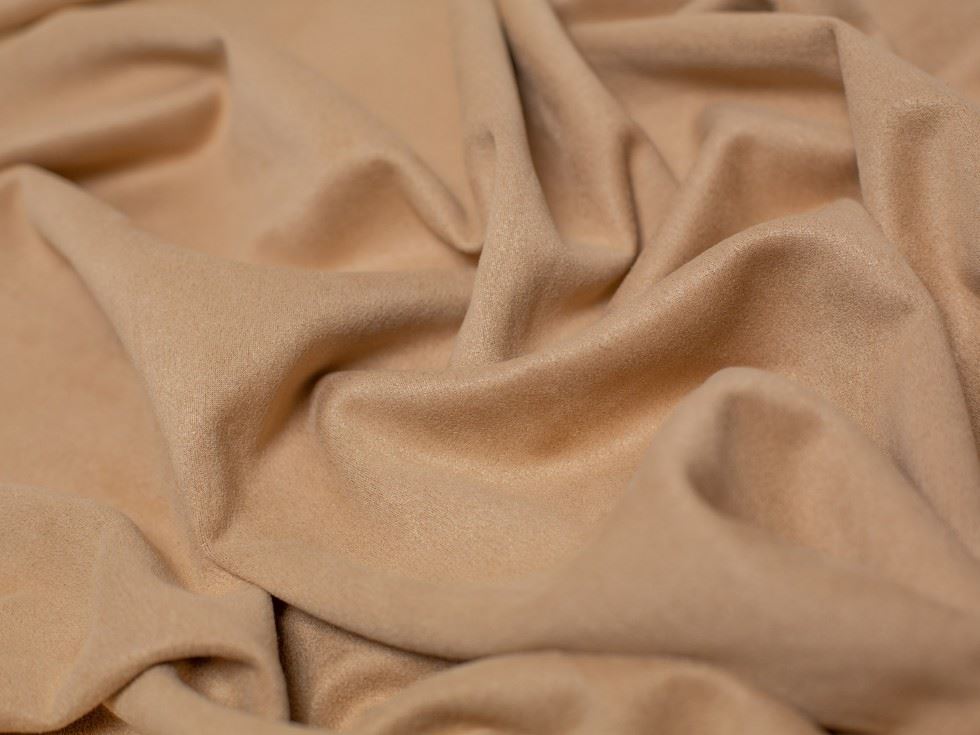 Minerva Core Range Beige Suede Scuba Stretch Knit Fabric