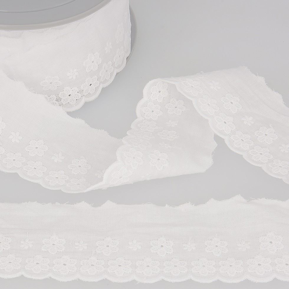 Stephanoise White Eyelet Lace Trim