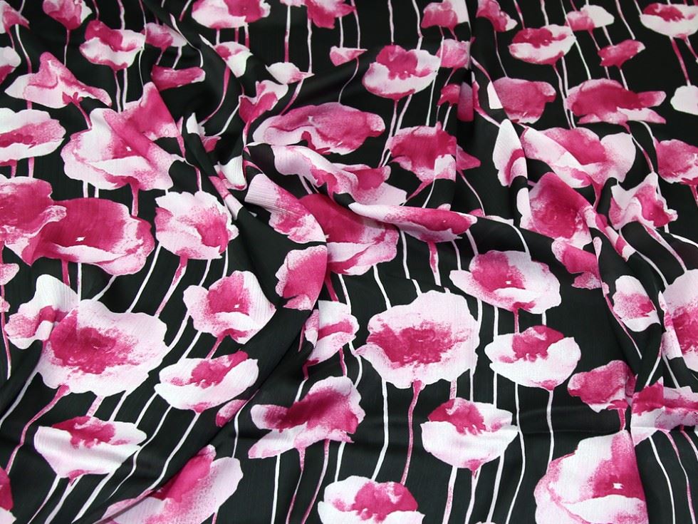Pink Deadstock Crinkle Satin Fabric