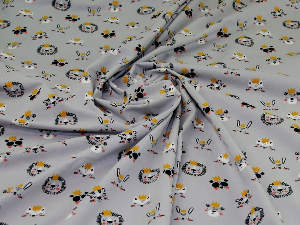 Silver Deadstock Cotton Jersey Stretch Knit Fabric