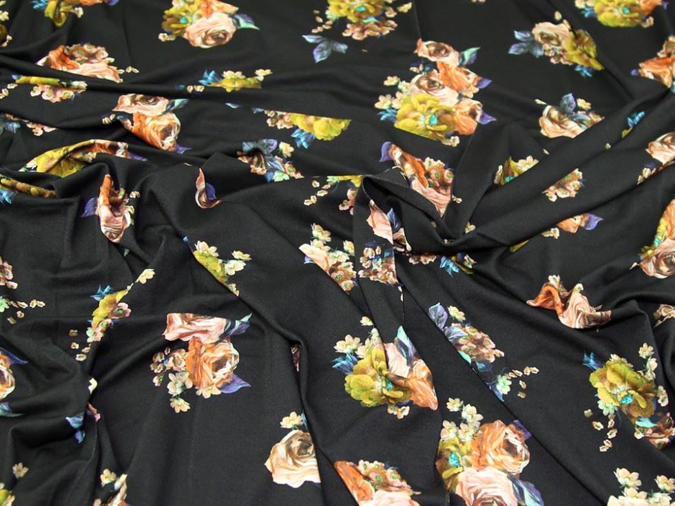 Lady Mcelroy Black Viscose Jersey Stretch Knit Fabric