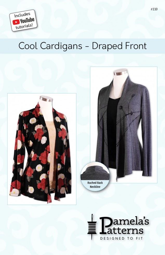 Pamelas Patterns Paper Sewing Pattern Draped Front Cool Cardigans
 