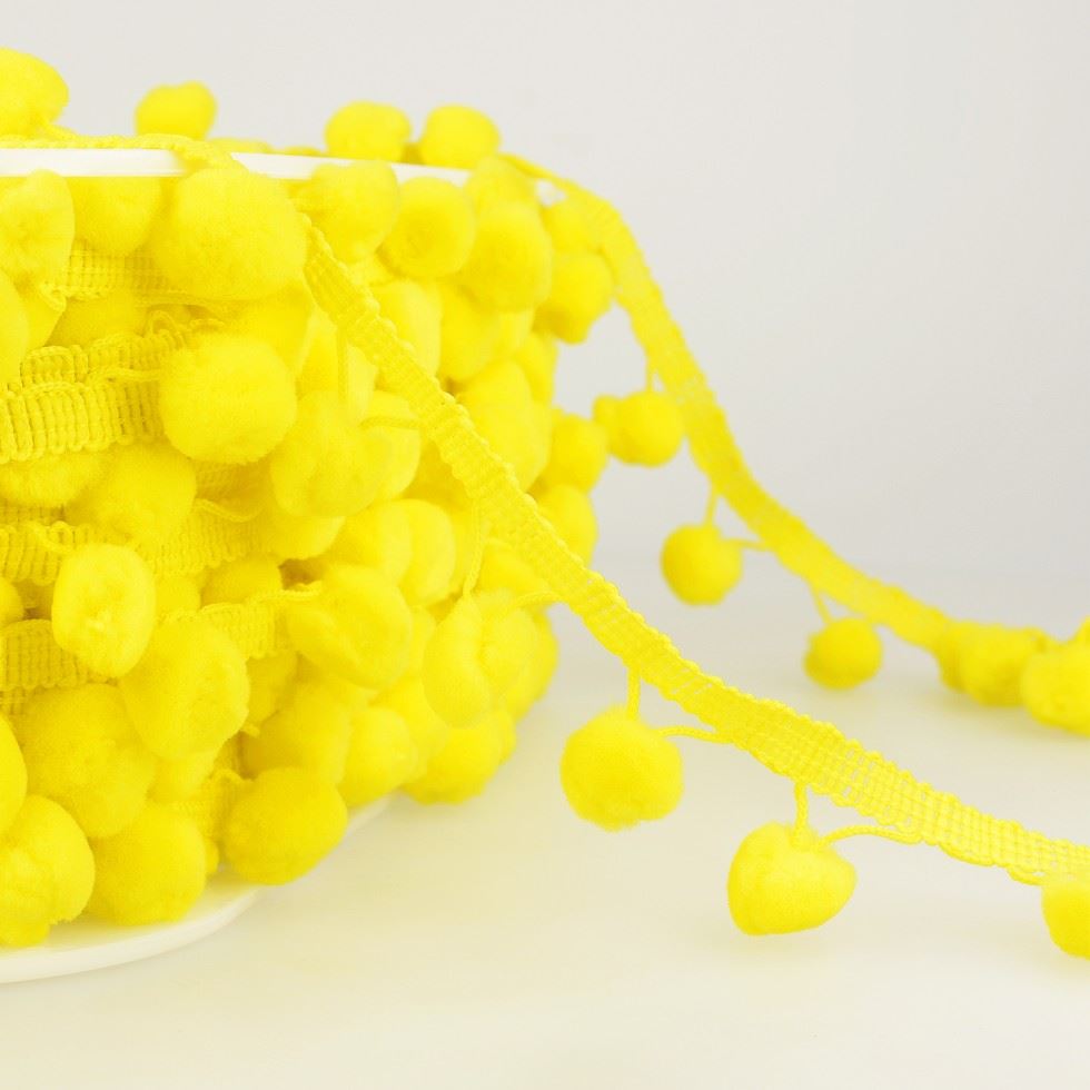 Stephanoise Pom Pom Trim Neon Yellow