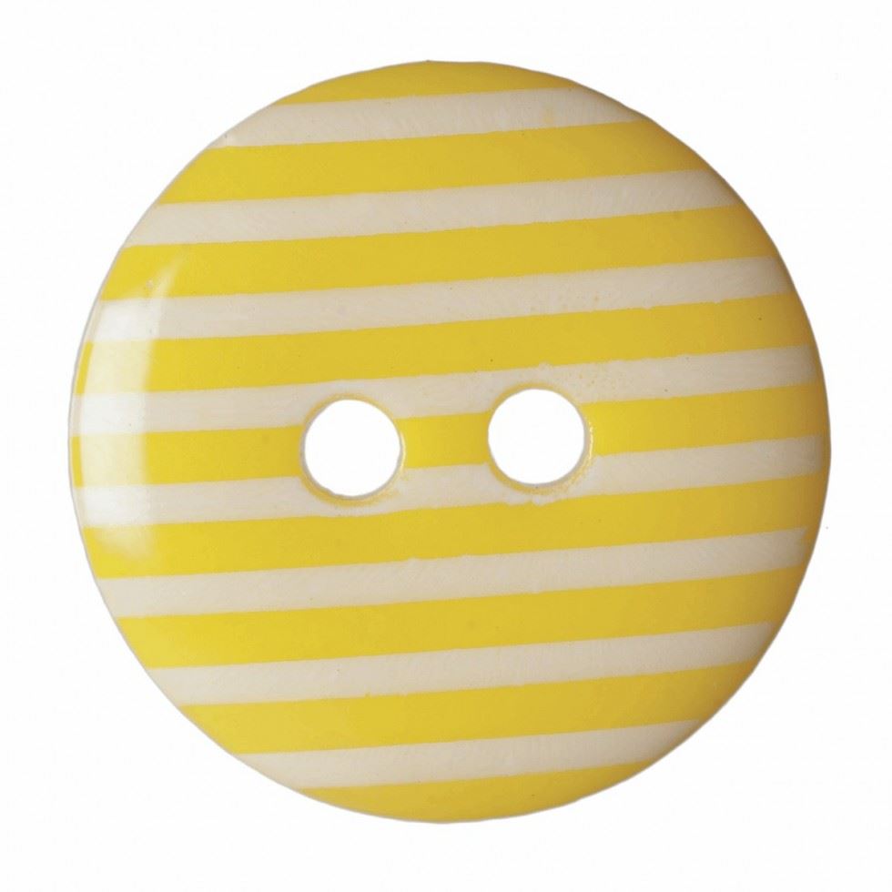 Hemline Yellow Round Stripe Buttons