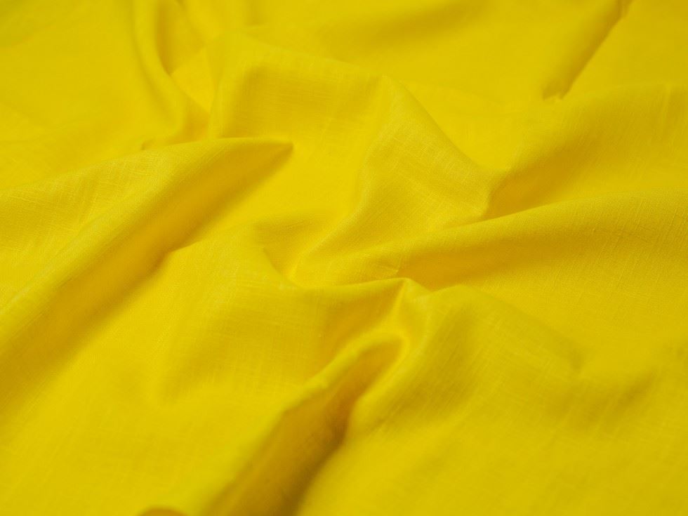 Minerva Core Range Yellow Mill Washed 100% Linen Fabric