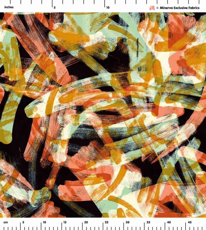 Minerva Exclusive Lining Fabric - POD - Graffiti Glow - per metre - Picture 3 of 4