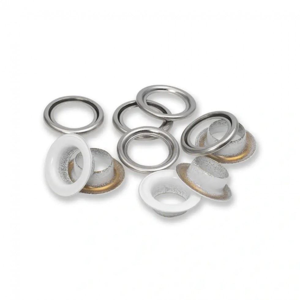 Prym Metal Eyelets with Washers White
 
