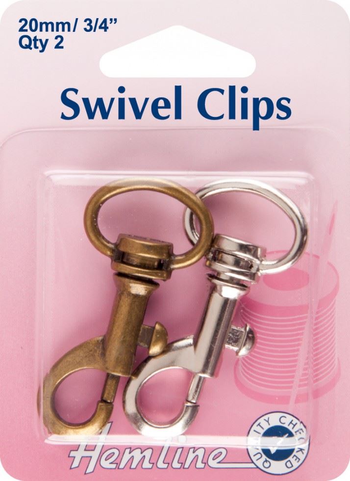 Hemline Bronze & Silver Swivel Clip Fasteners