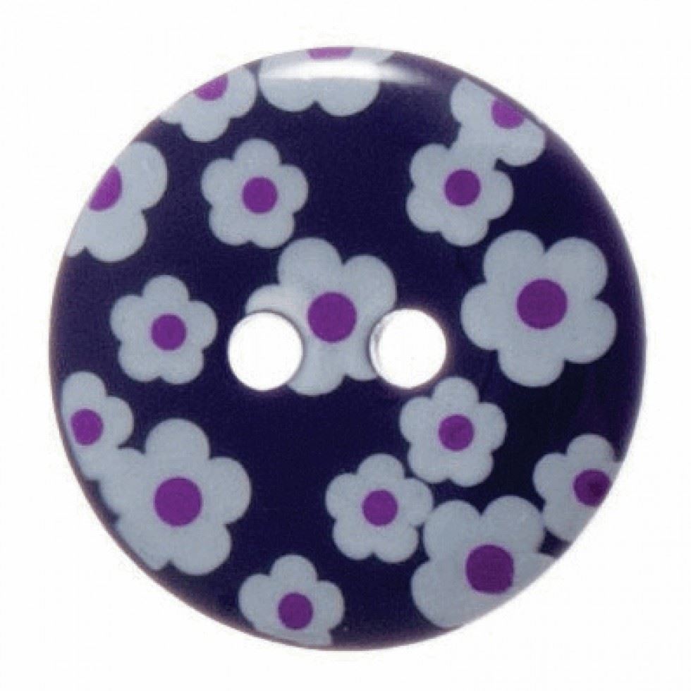 Hemline Purple Round Flower Buttons