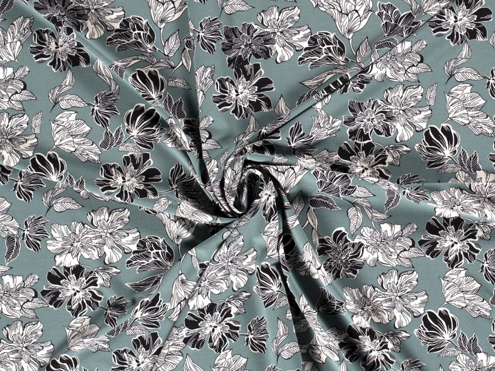 Stretch Woven Polyester Crepe Fabric Mint