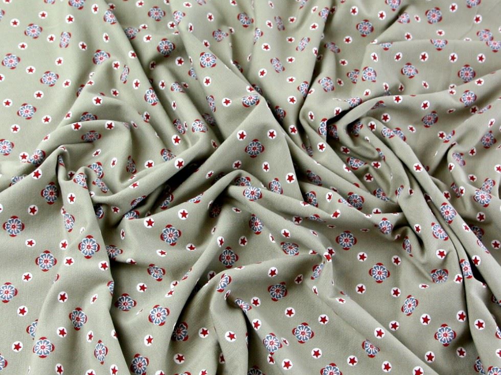 Beige Deadstock Cotton Jersey Stretch Knit Fabric
