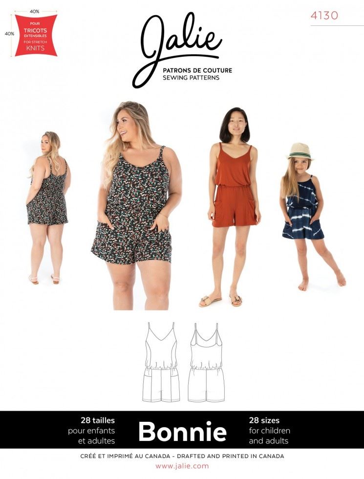 Jalie Sewing Pattern 4130 Bonnie Romper