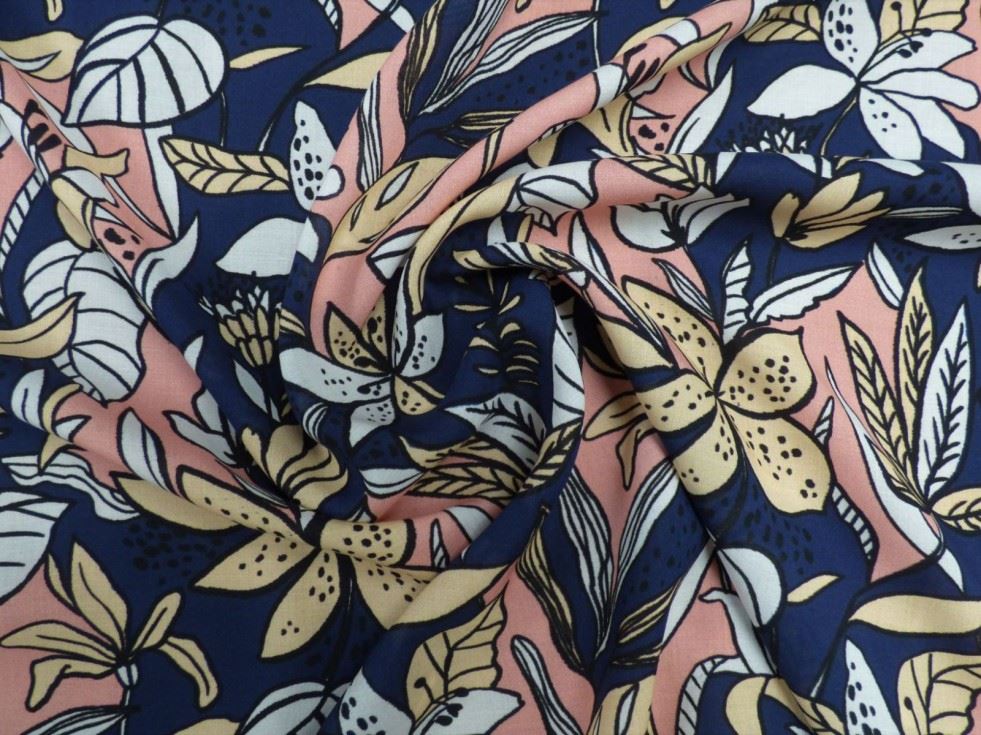 Lady Mcelroy Multicoloured Viscose Challis Fabric