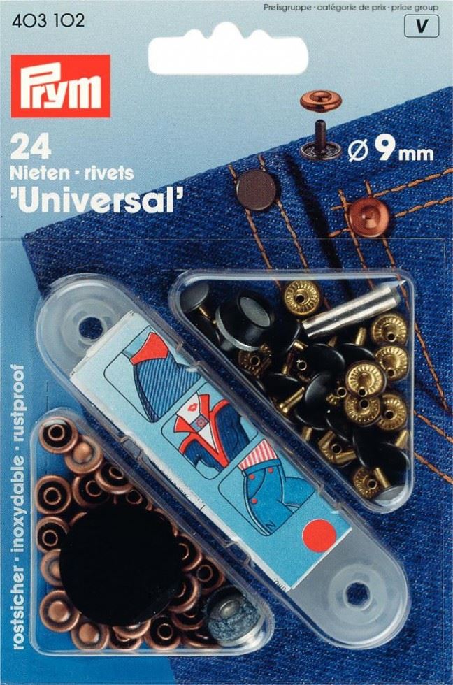 Prym Universal Jean Rivets Black Copper