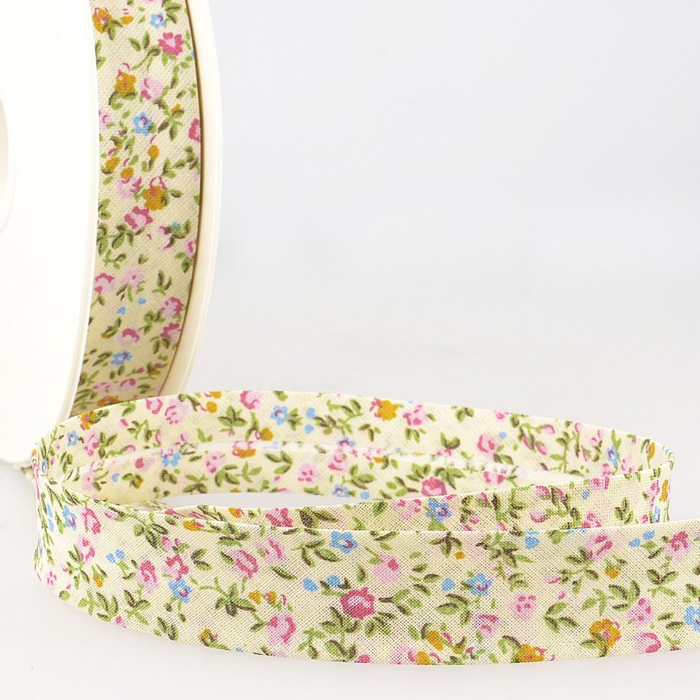Stephanoise Floral Bias Binding Tape Ivory
 
