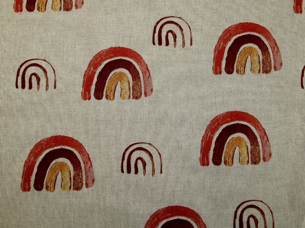 Deadstock Cotton Canvas Fabric Brown on Beige
 