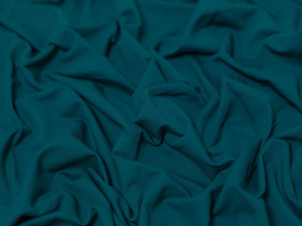 Minerva Core Range Dark Petrol Medium Loop Back French Terry Stretch Knit Fabric