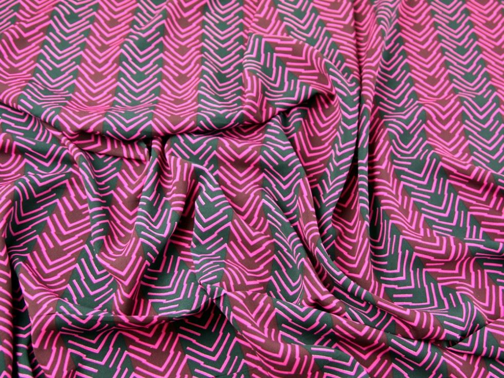 John Kaldor Fuchsia & Navy Hermione Crepe Fabric