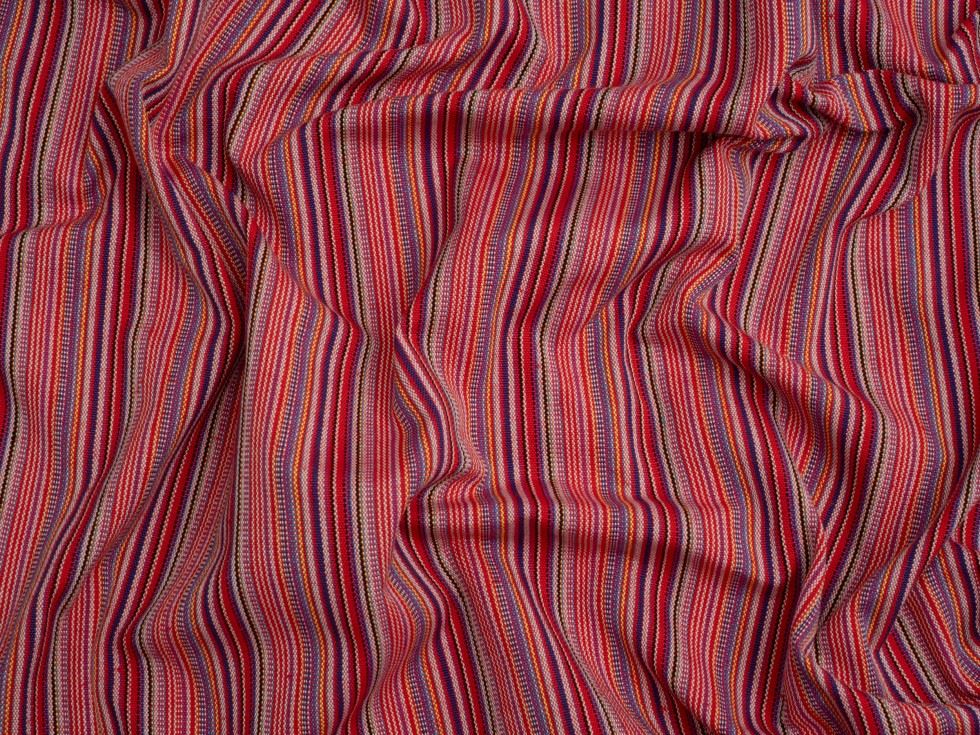 Minerva Core Range Mexico Woven Stripe Jacquard Canvas Fabric Navy Blue
 