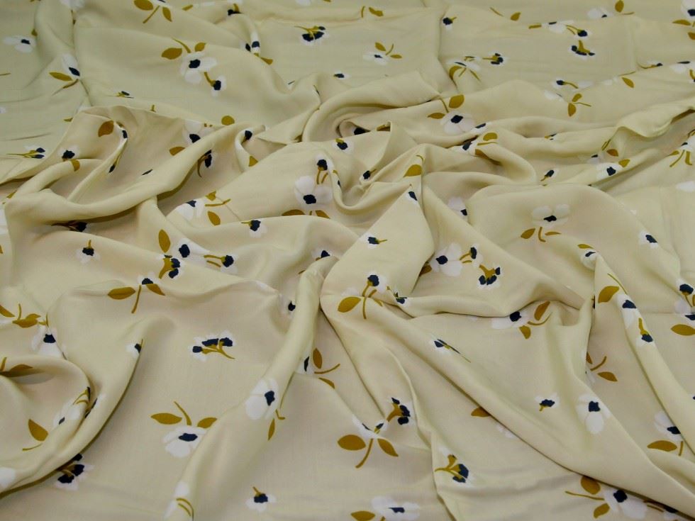 Cream Deadstock Viscose Challis Fabric